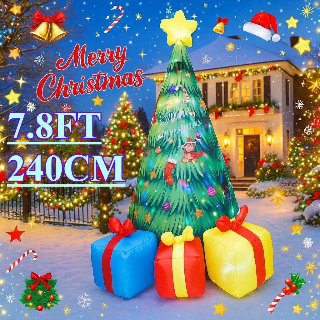 Home Decor Xmas Tree - 7.8FT Inflatable Christmas Tree with LED
