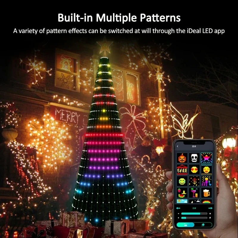 Home Decor Xmas Tree - Christmas Star Tree Lights RGB LED,