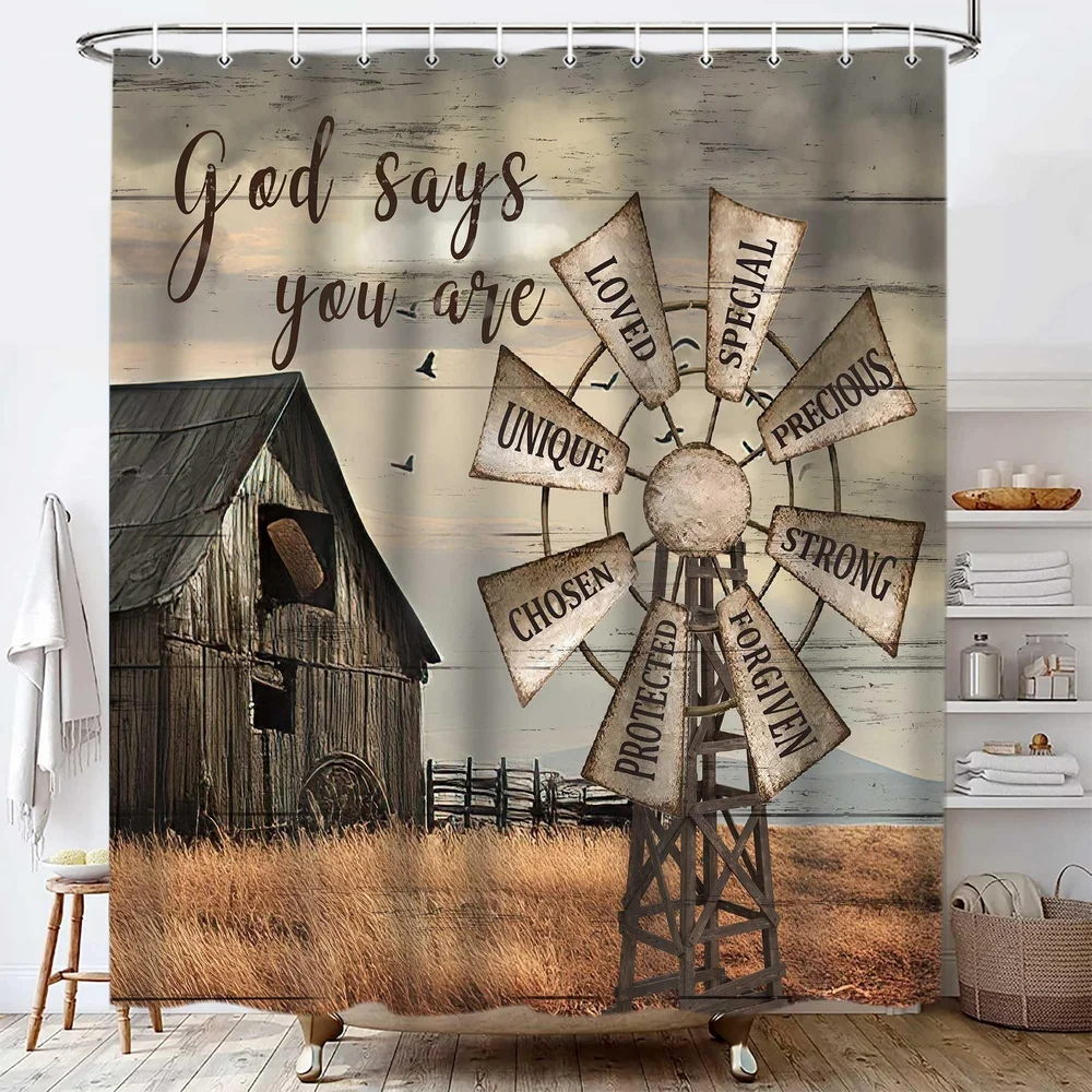 Home Decor Canggu - Rural Pastoral Scenery Shower Curtains ,Village