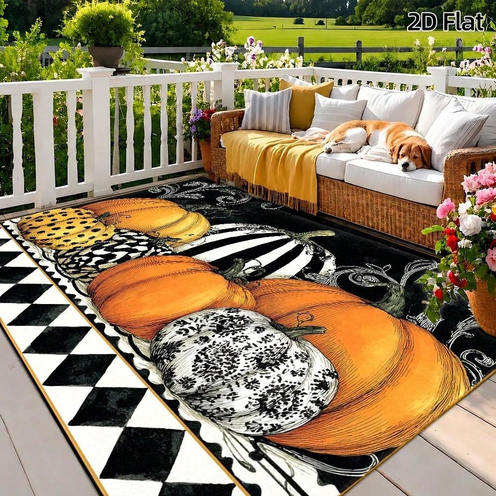 Home Decor Living Room Ideas - Large Floor Rug With Vintage Autumn