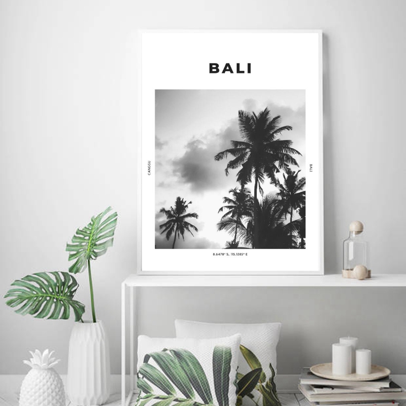 Bali Travel Print Black White  - Home Decor Canggu recension och pris