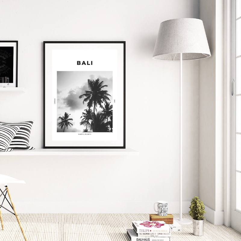 Bali Travel Print Black White  - Home Decor Canggu recension och pris