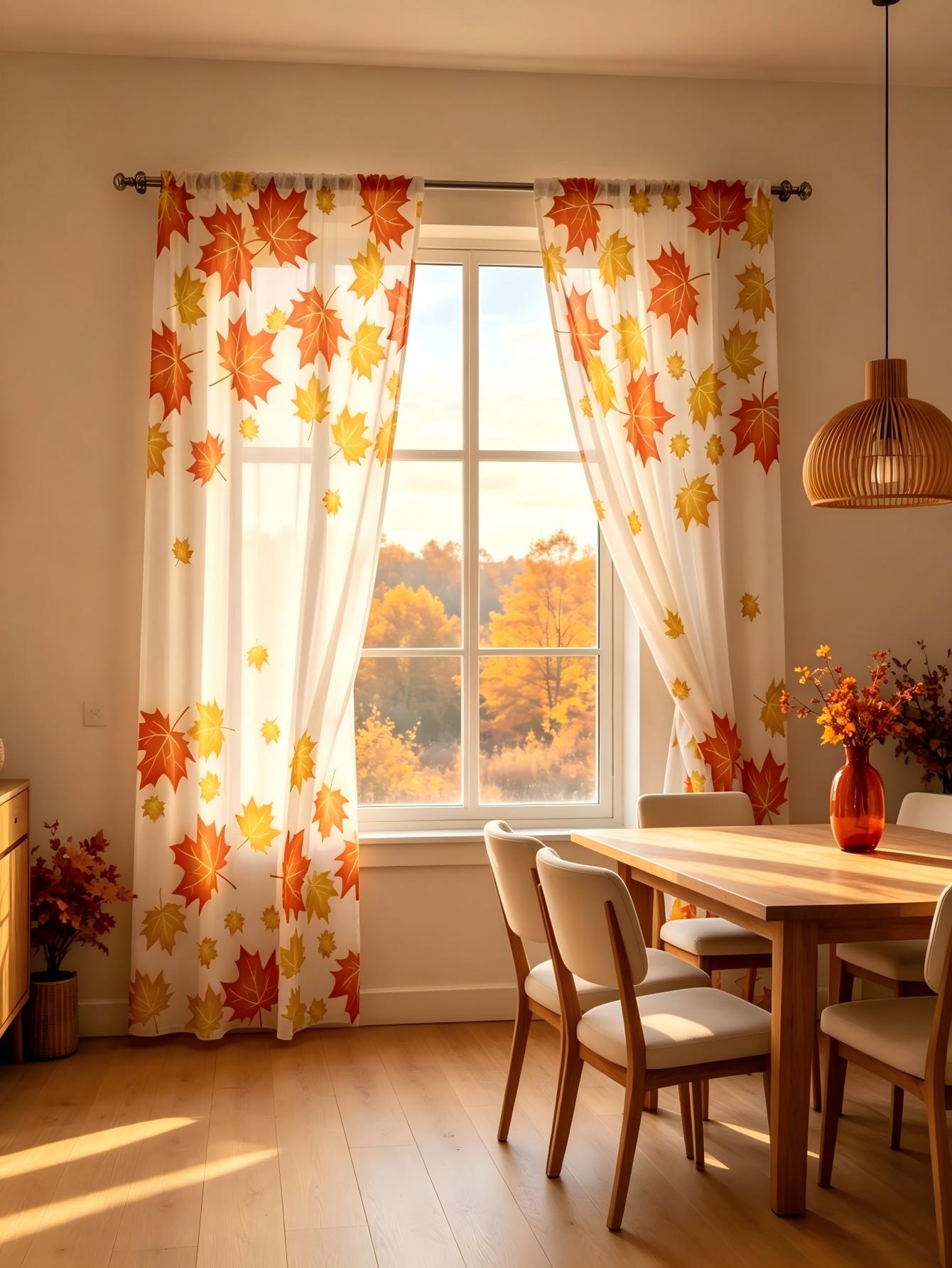 2PCS Digital Print Sheer Curta - Home Decor Yellow recension och pris