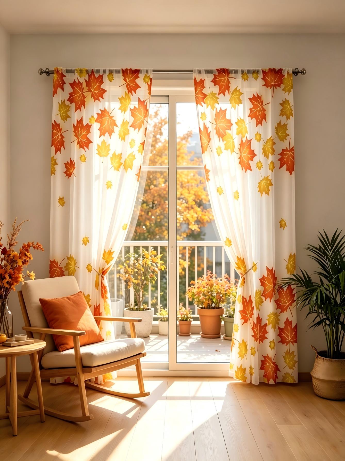 2PCS Digital Print Sheer Curta - Home Decor Yellow recension och pris