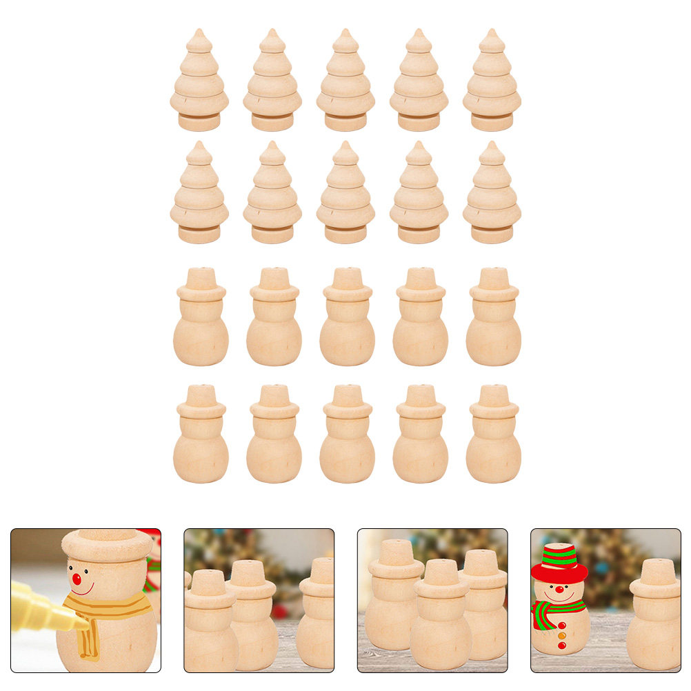 20Pcs Handmade Coloring Puppet - Home Decor Xmas Tree recension och pris