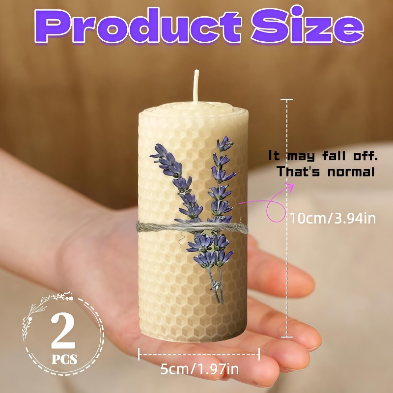 2 Pack Beeswax Pillar Candles, - Home Decor Yellow recension och pris