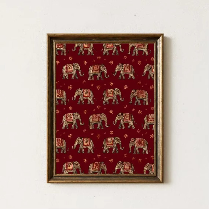 Indian Elephant Pattern Print, - Home Decor Indonesia recension och pris