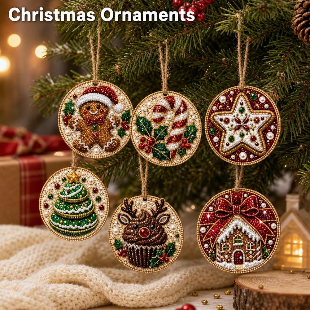 6Pcs Christmas Ornaments Diamo - Home Decor Xmas Tree recension och pris
