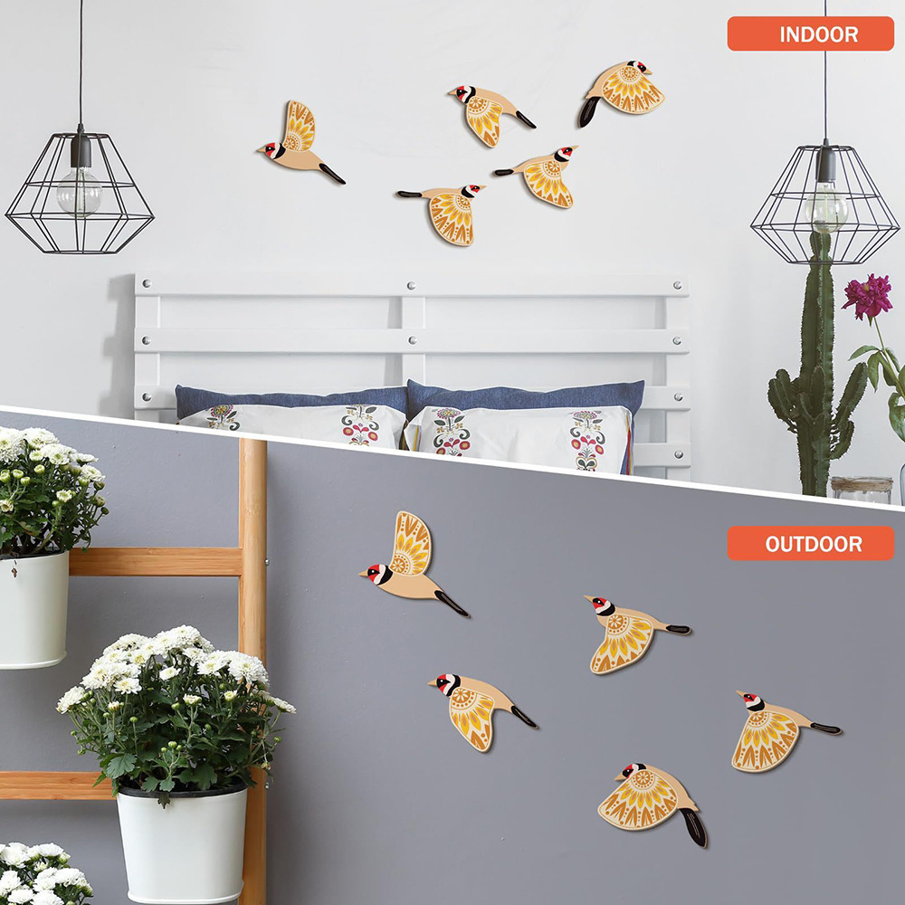 5 Bird Folk Art Wall Hangings, - Home Decor Living Room Ideas recension och pris