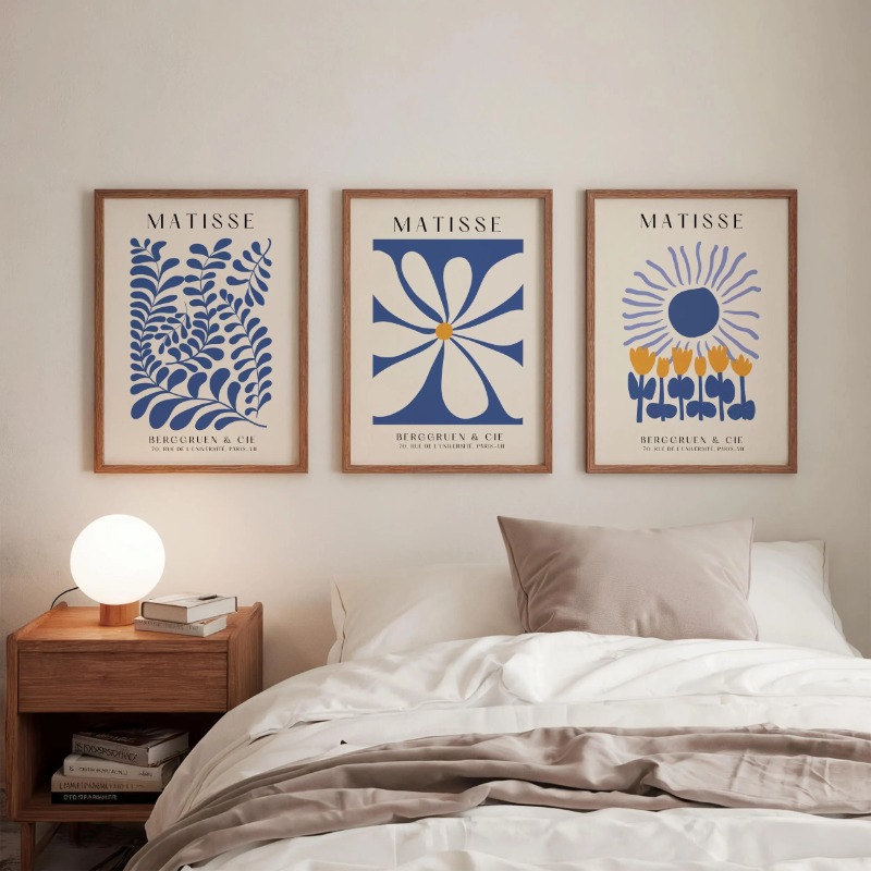 3PCS Blue Yellow Matisse Canva - Home Decor Yellow recension och pris