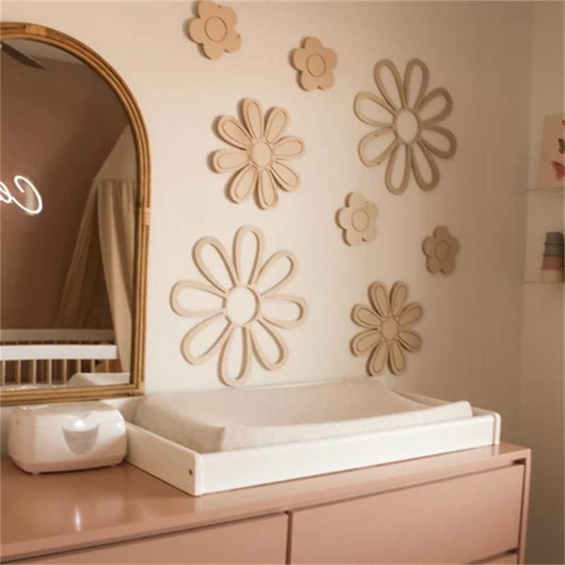 Ins Wooden Daisy Wall Flowers  - Home Decor Korea recension och pris