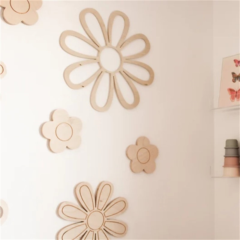 Ins Wooden Daisy Wall Flowers  - Home Decor Korea recension och pris