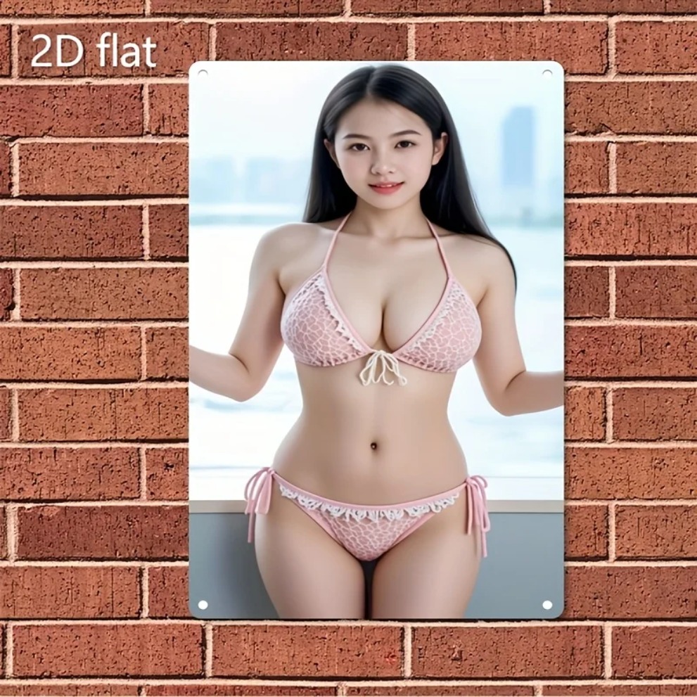 2D Pink Lace Bikini Metal Wall - Home Decor Korea recension och pris