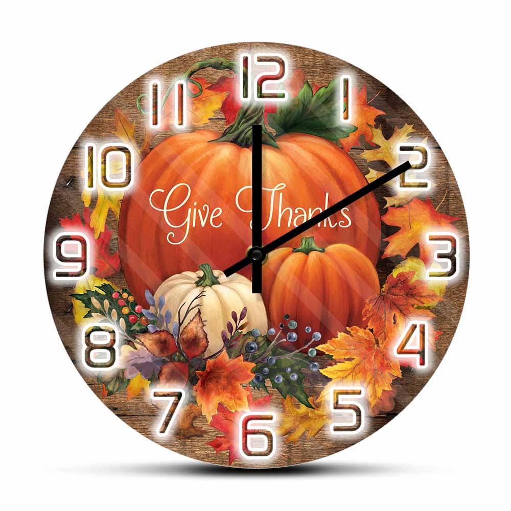 Give Thanks Blessed Wall Clock - Home Decor Living Room Ideas recension och pris