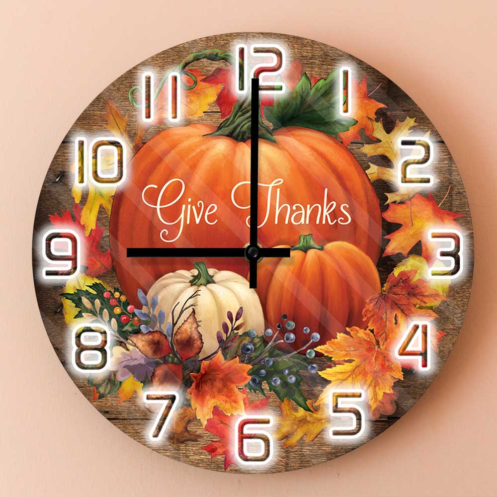 Give Thanks Blessed Wall Clock - Home Decor Living Room Ideas recension och pris