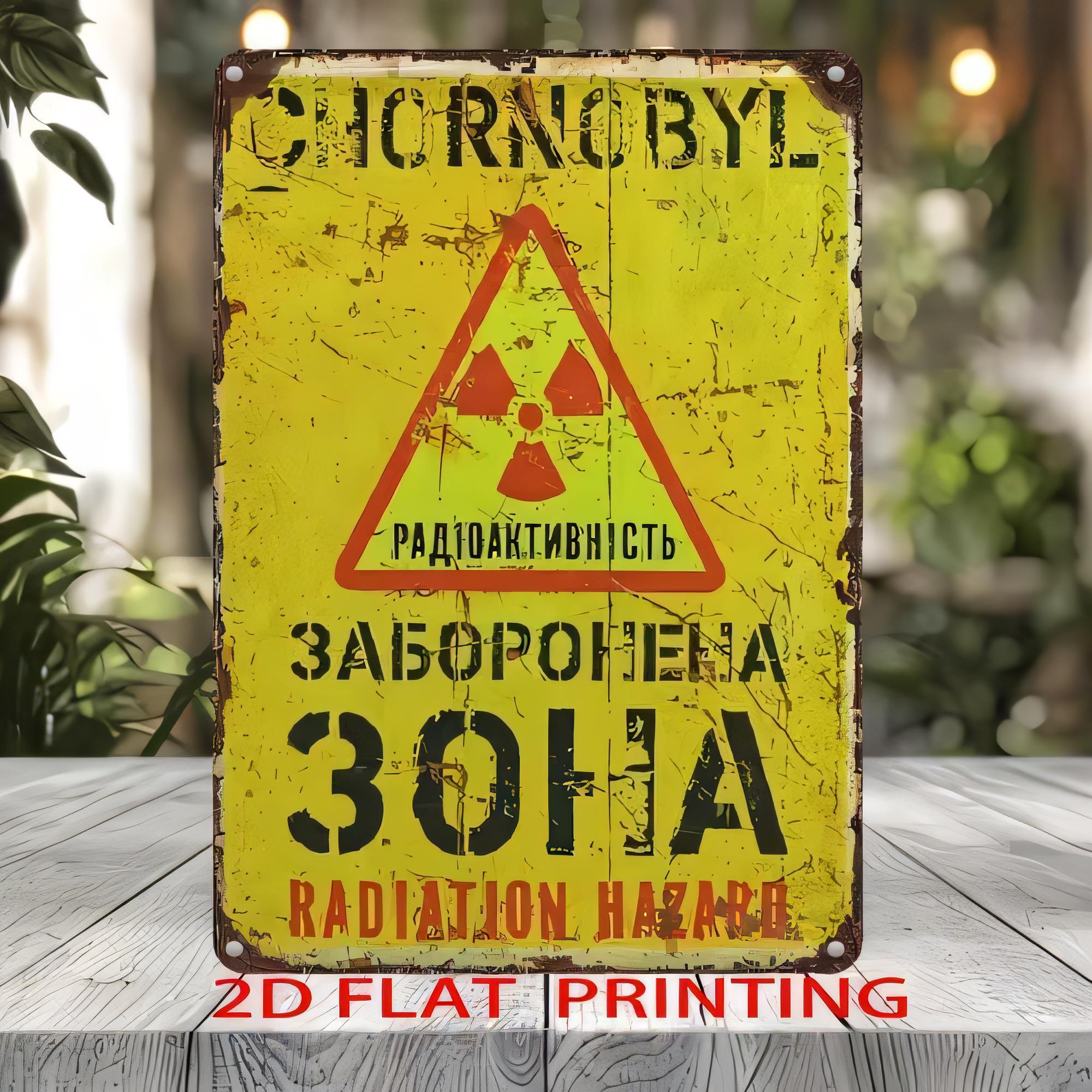 Tin Sign Radiation Hazard Warn - Home Decor Yellow recension och pris