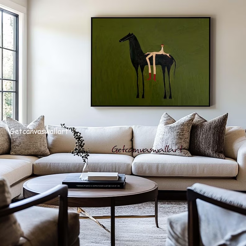 Modern Abstract Western Horse  - Geometric Wall Art recension och pris
