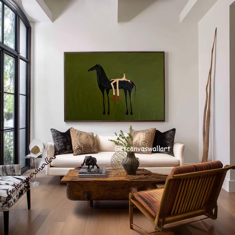 Modern Abstract Western Horse  - Geometric Wall Art recension och pris