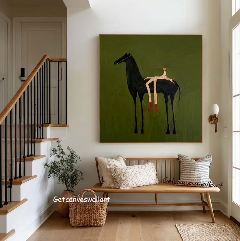 Modern Abstract Western Horse  - Geometric Wall Art recension och pris