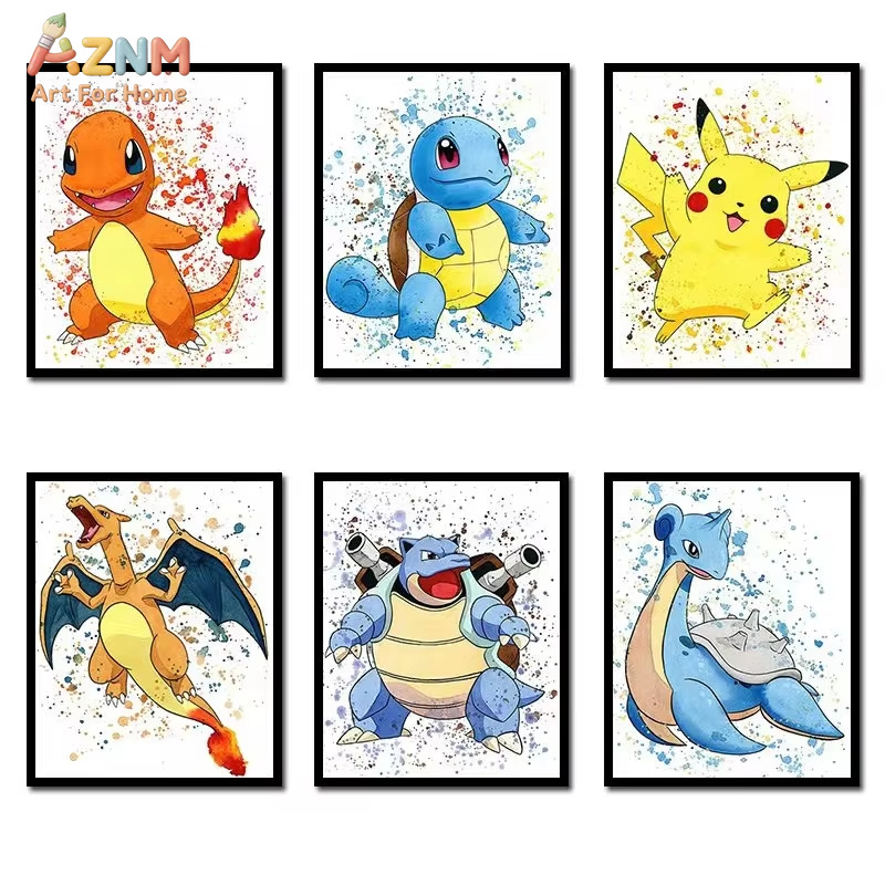 1PC ，Anime Pokemon Canvas Pain - Geometric Wall Art recension och pris